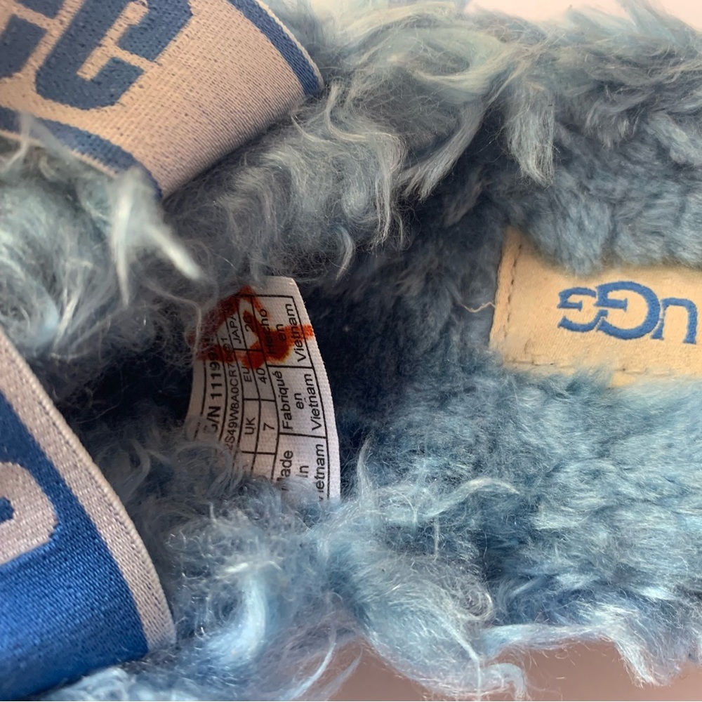 New NWoT UGG Women's FLUFF SUGAR SANDAL Blue Slipper Slide READ DESCRIPTION! - Picture 7 of 8